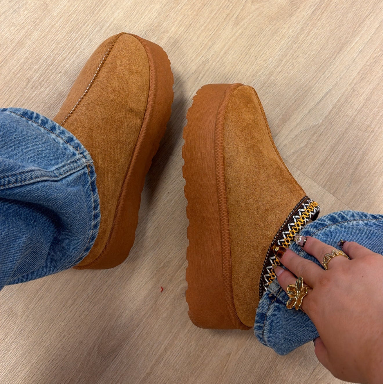 Bottines basses camel