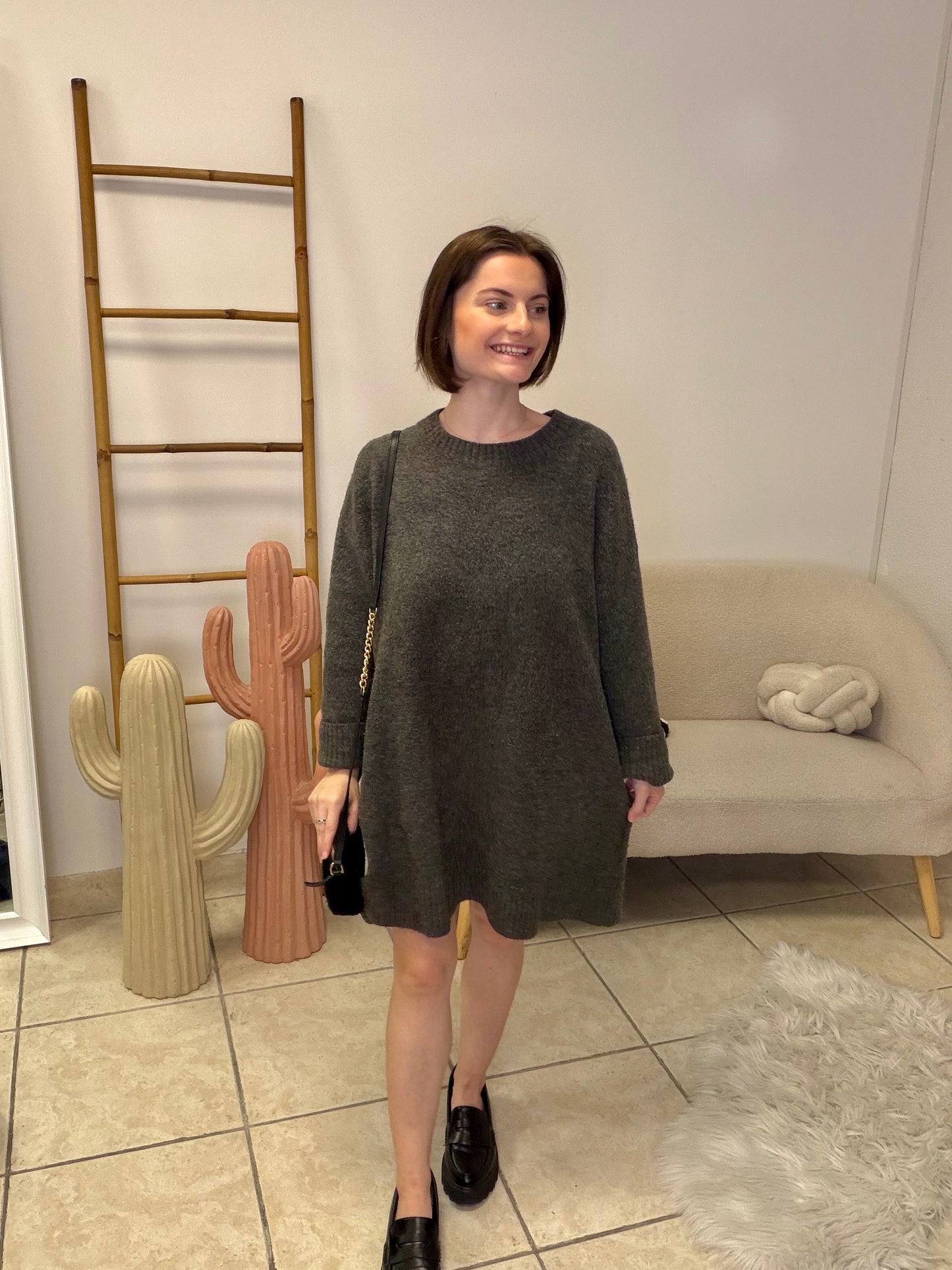 Robe pull grise taille S
