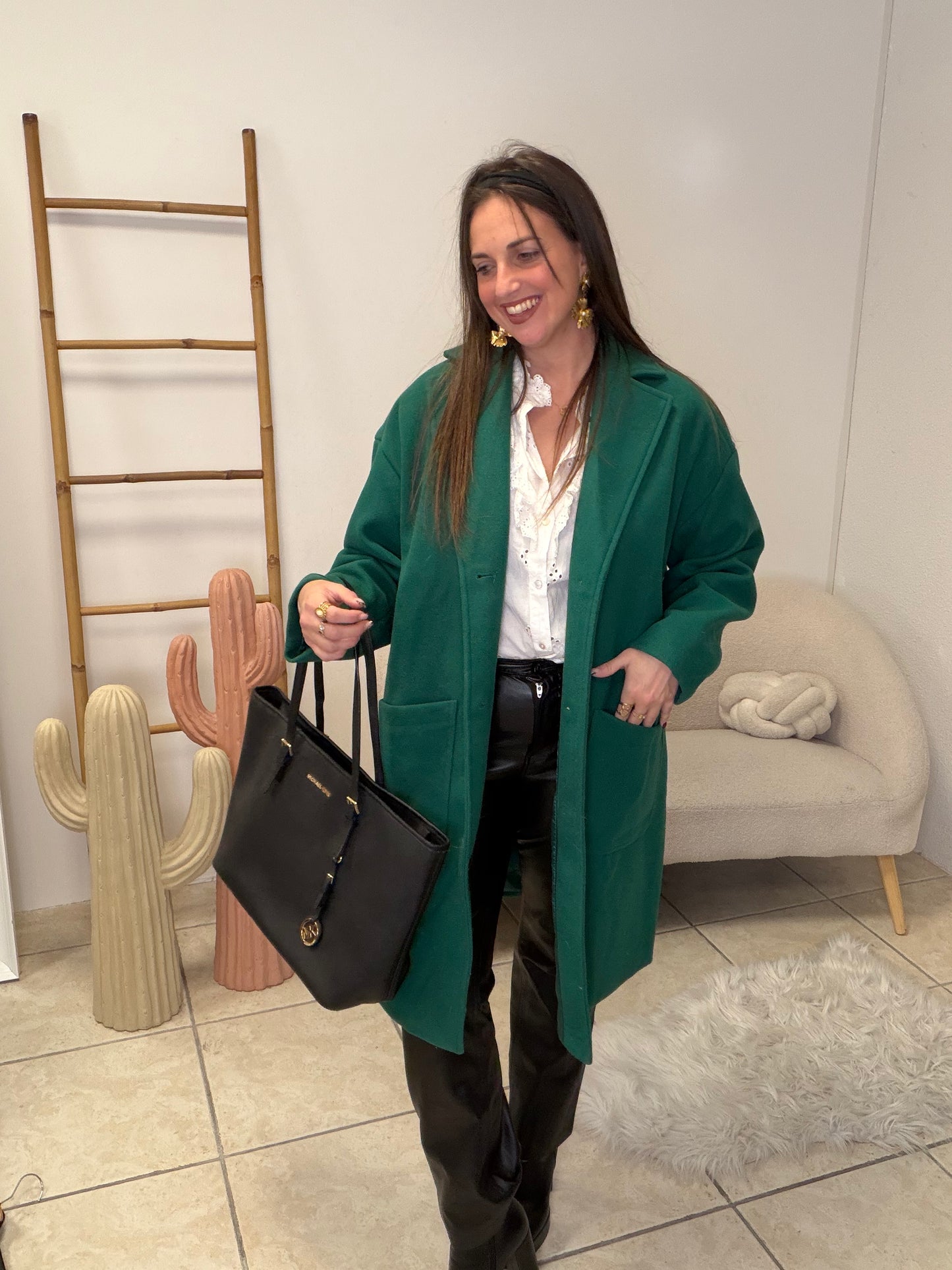 Manteau vert taille unique