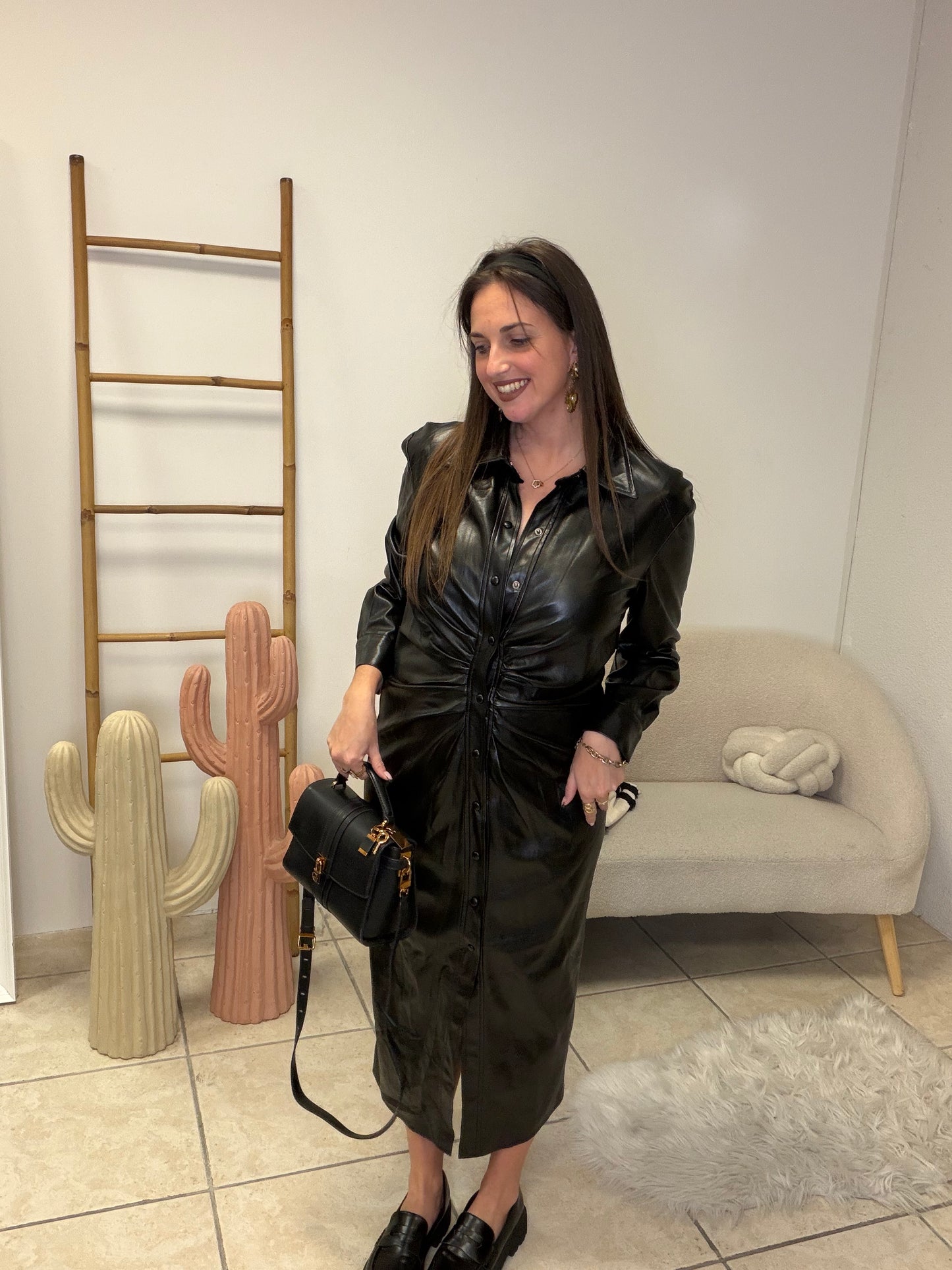 Robe simili cuir Zara taille L