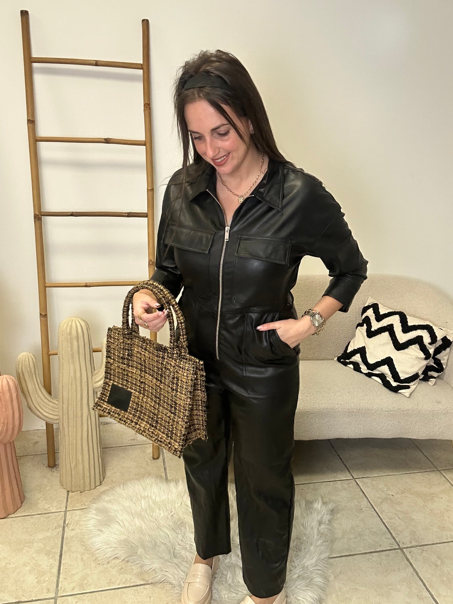 Combi simili cuir Bershka taille M