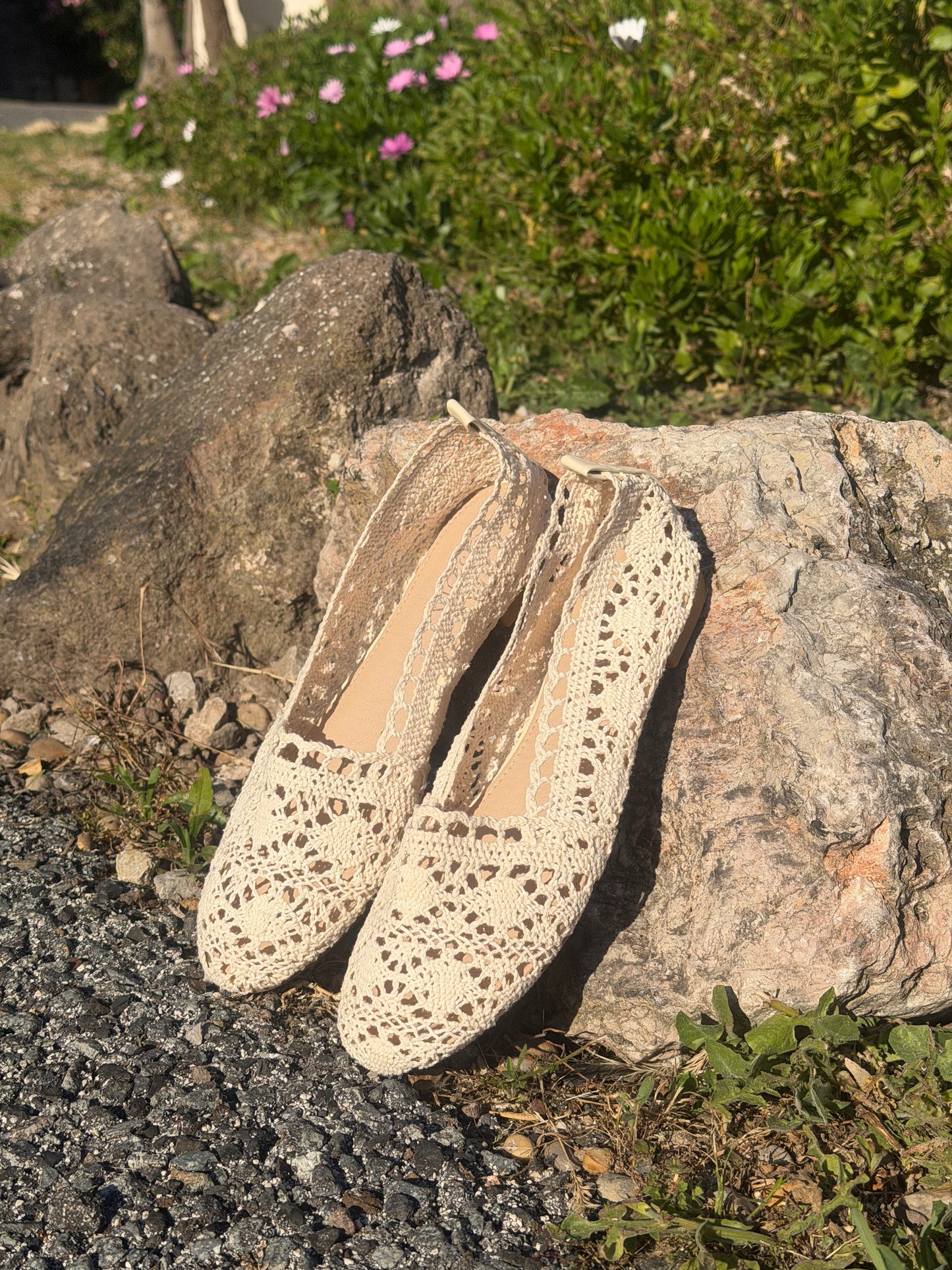 BALLERINES CROCHETS BLANCHES