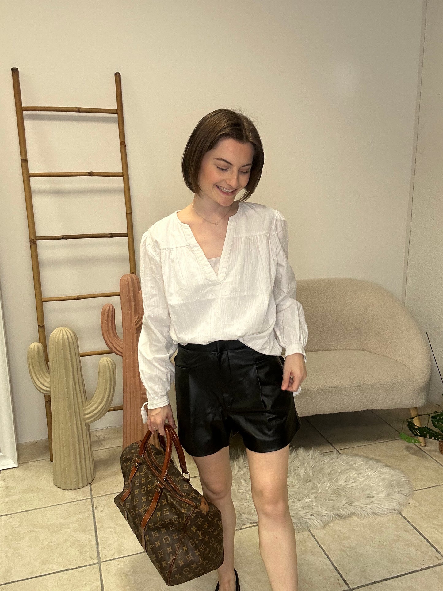 Short simili cuir Zara taille XS