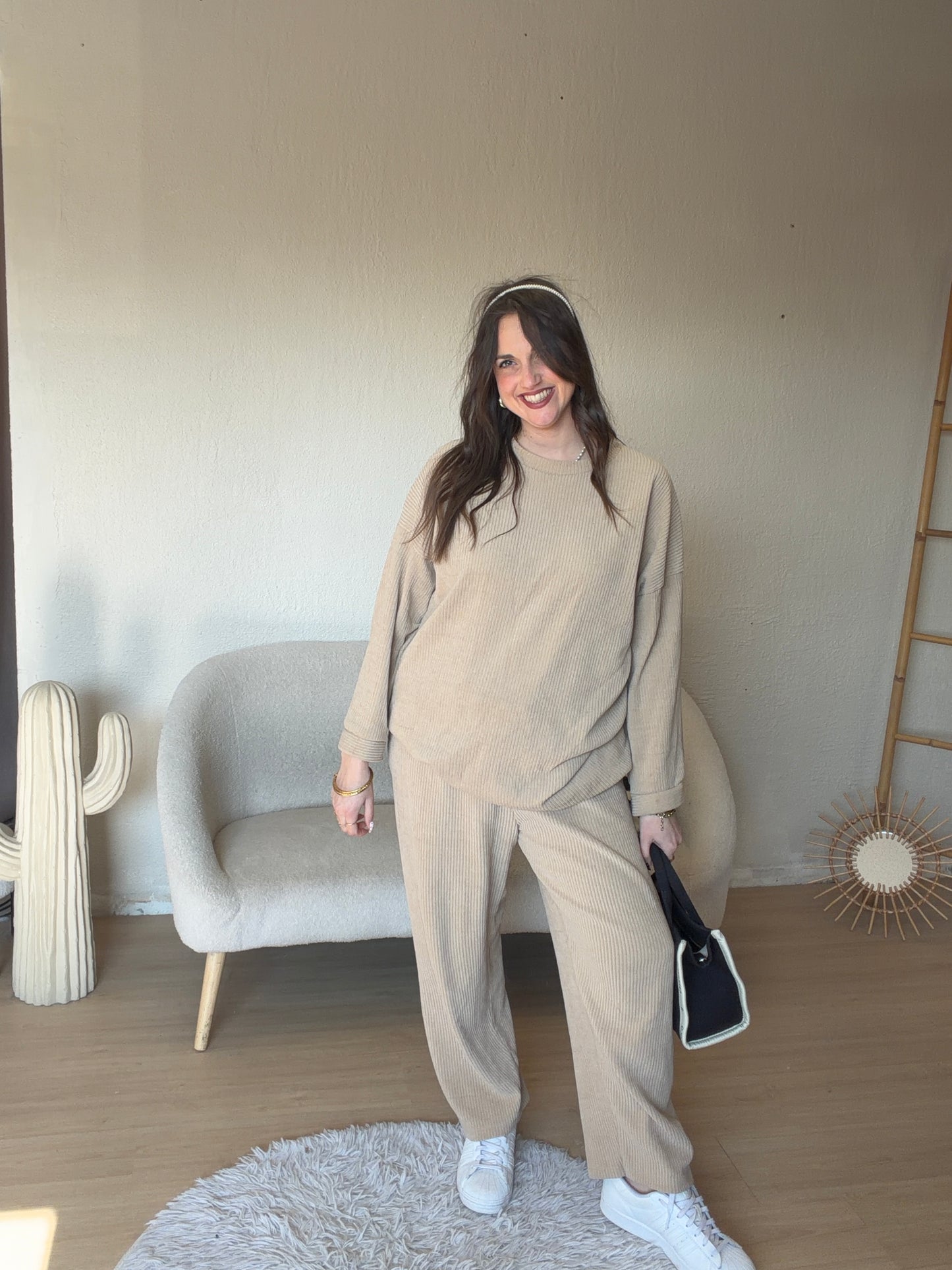 Ensemble côtelé taille unique