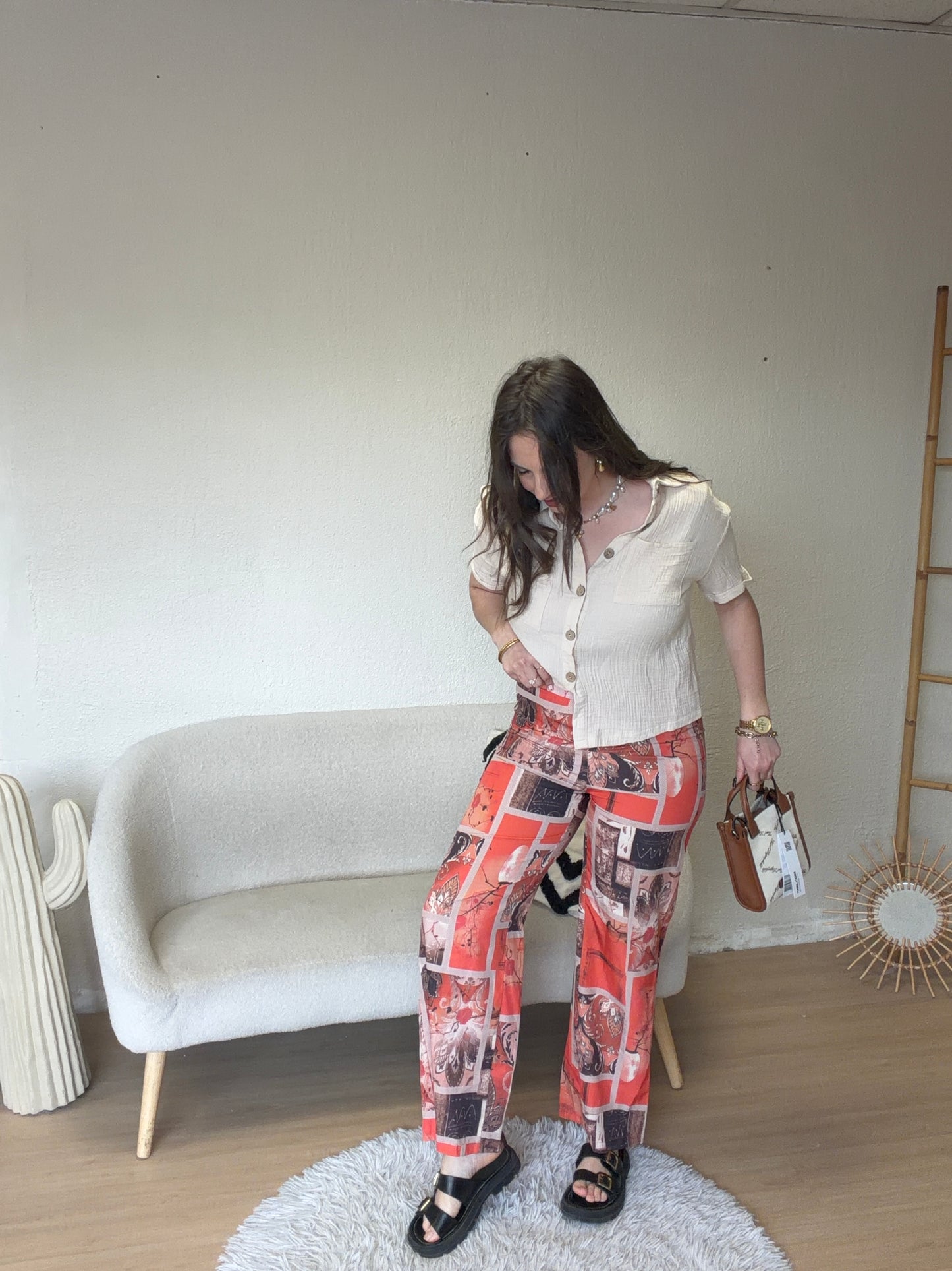Pantalon à motifs taille unique