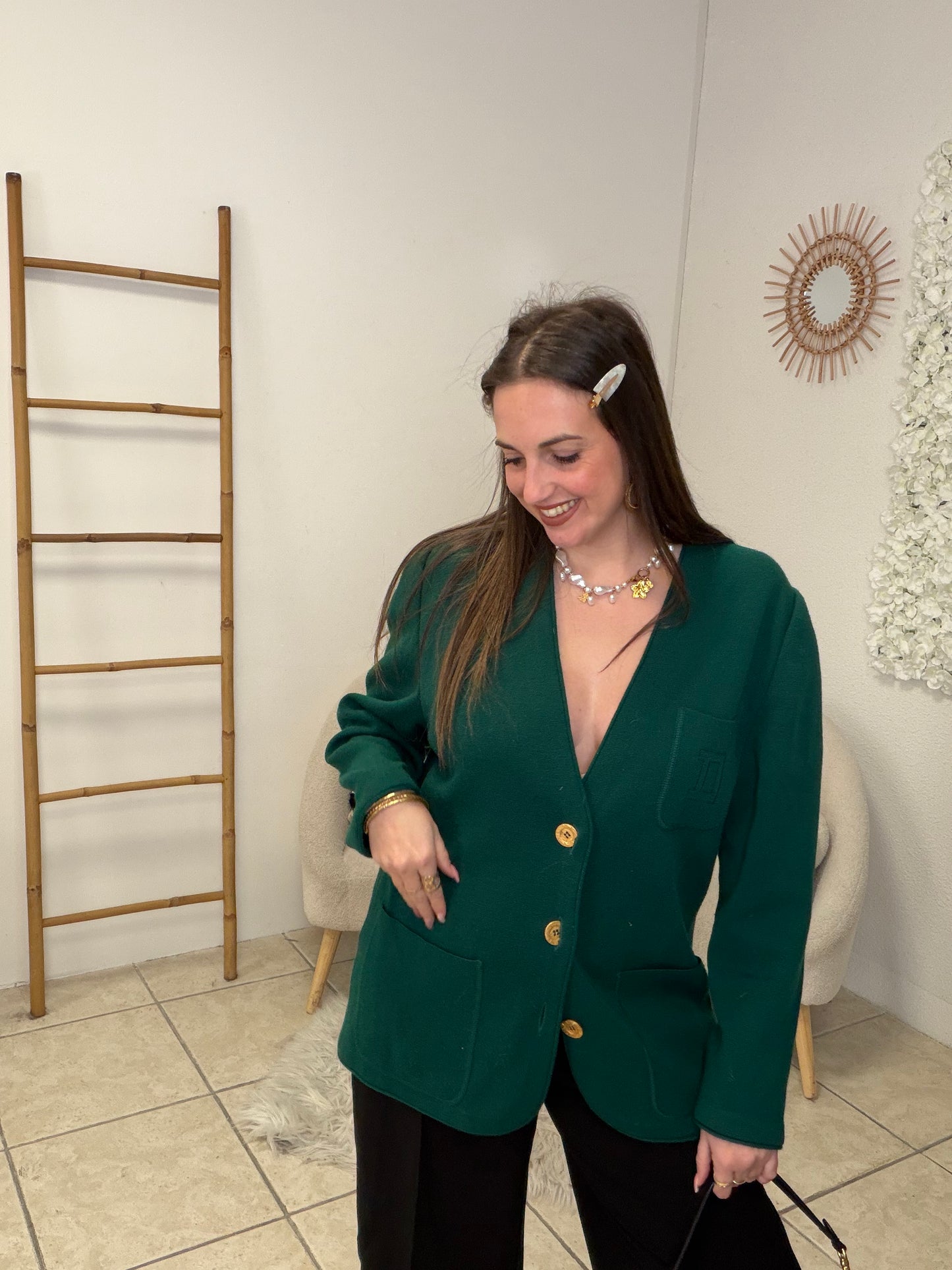 Cardigan vert bouteille taille M/L