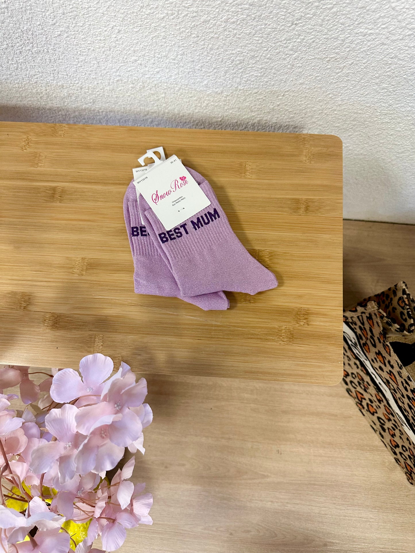 CHAUSSETTES BEST MUM LILA