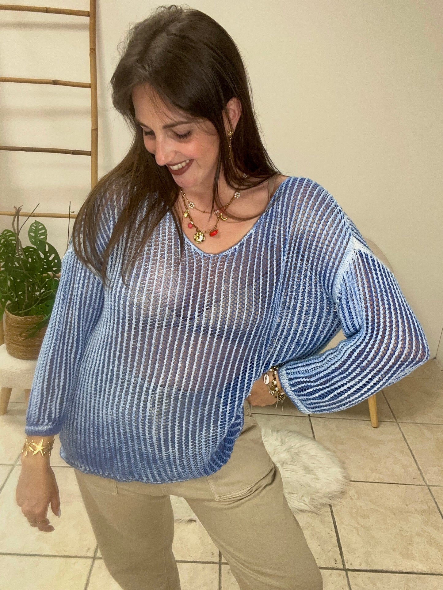 Pull en maille taille unique