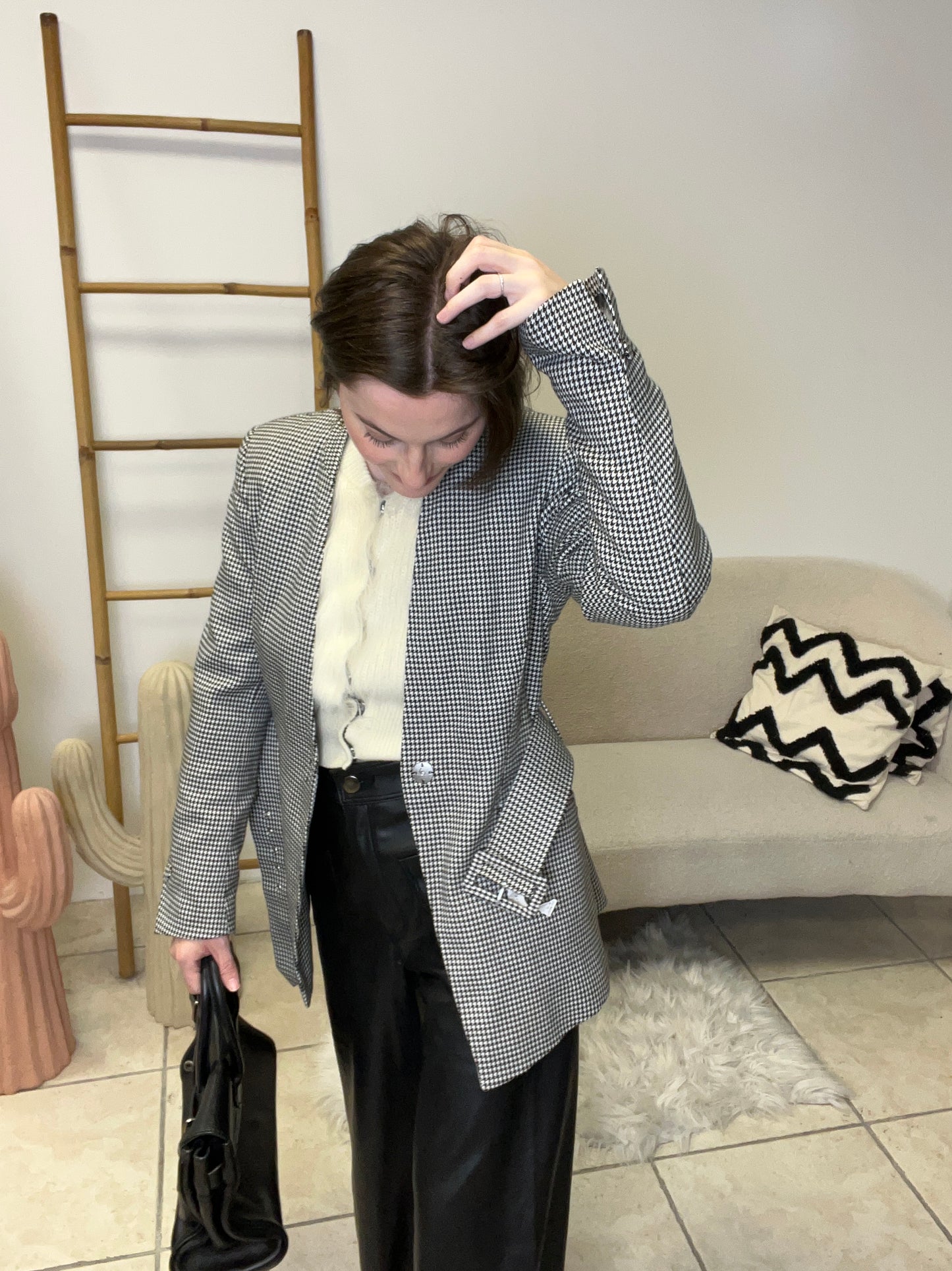 Blazer pied de poule Zara taille M