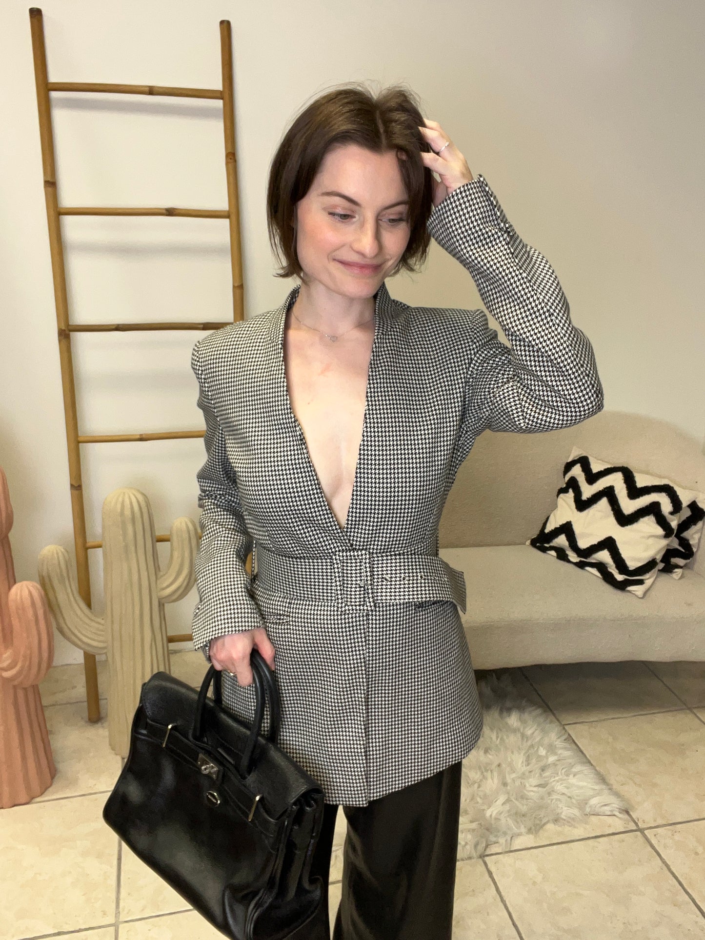 Blazer pied de poule Zara taille M