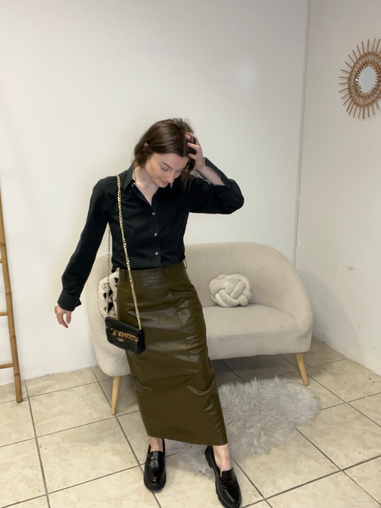 Jupe simili cuir Zara neuve taille XS