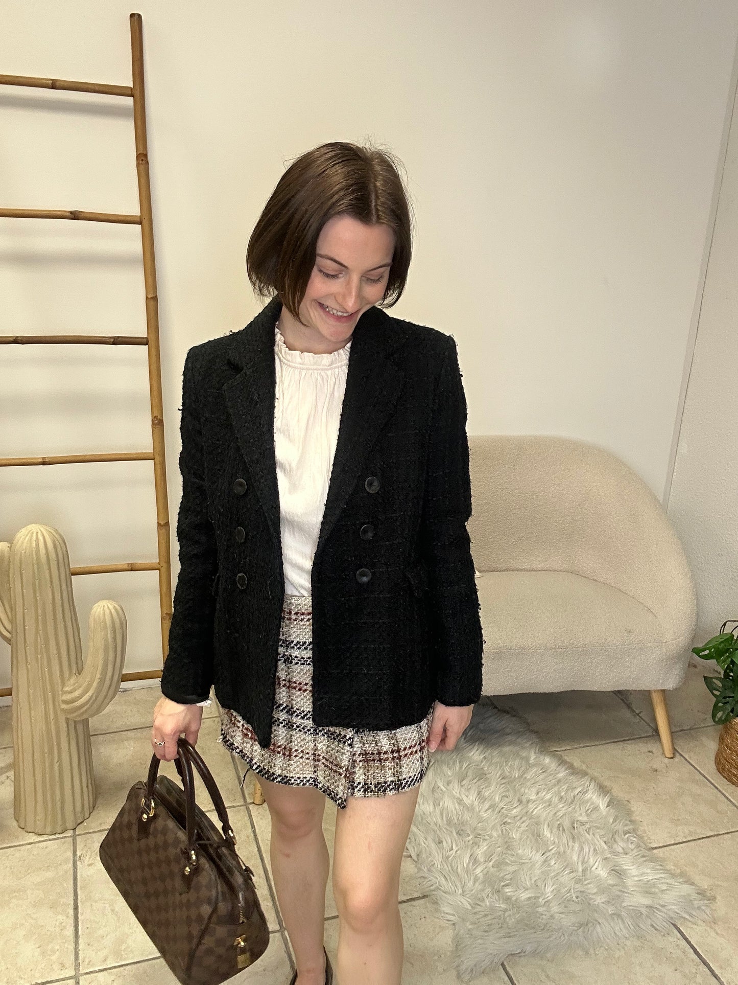 Blazer en tweed Mango taille 36