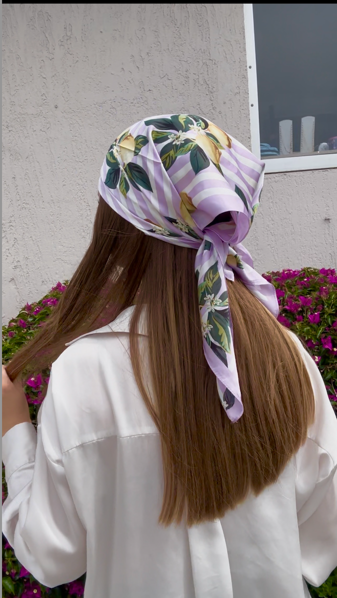 FOULARD CITRON VIOLET