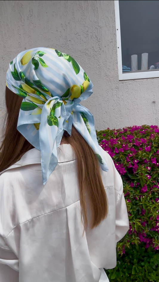 FOULARD CITRON BLEU