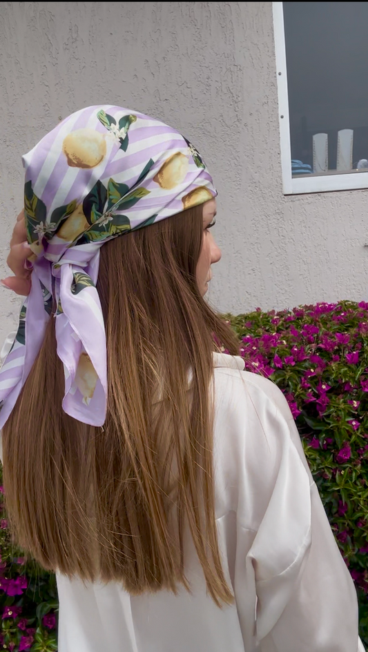 FOULARD CITRON VIOLET