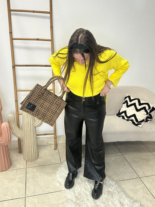 Pantalon simili cuir Mango taille L