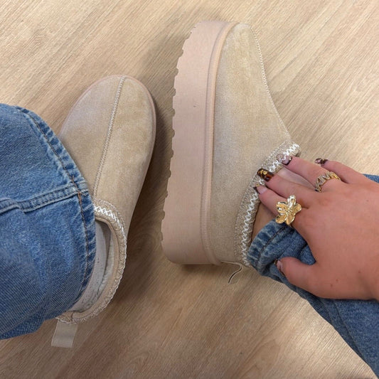 Bottines basses beige