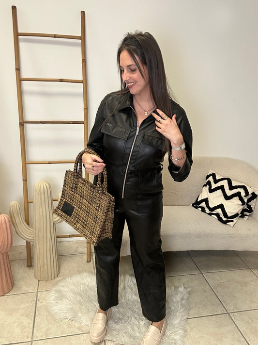 Combi simili cuir Bershka taille M