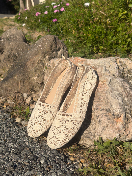 BALLERINES CROCHETS BLANCHES