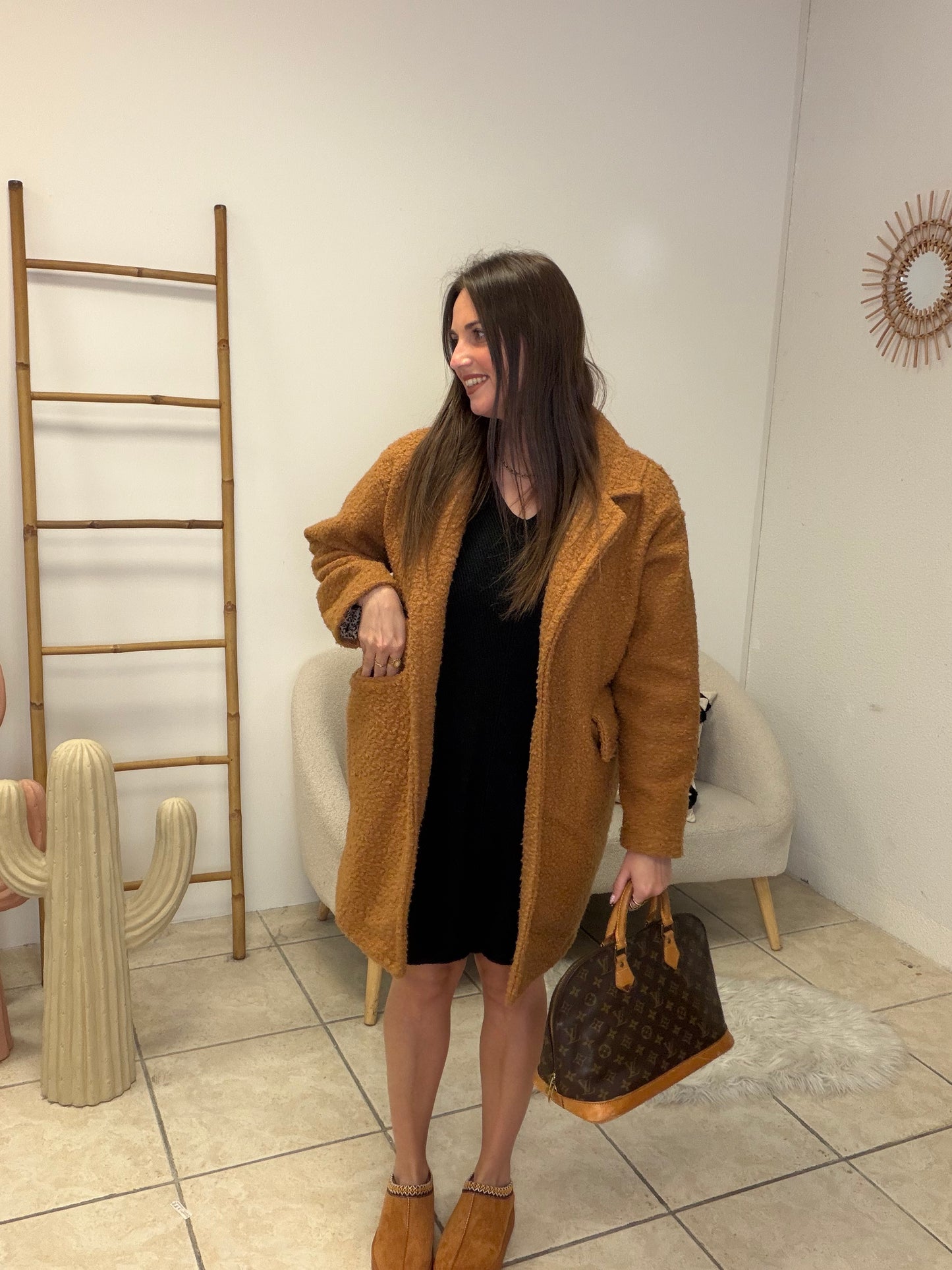 Manteau camel taille unique