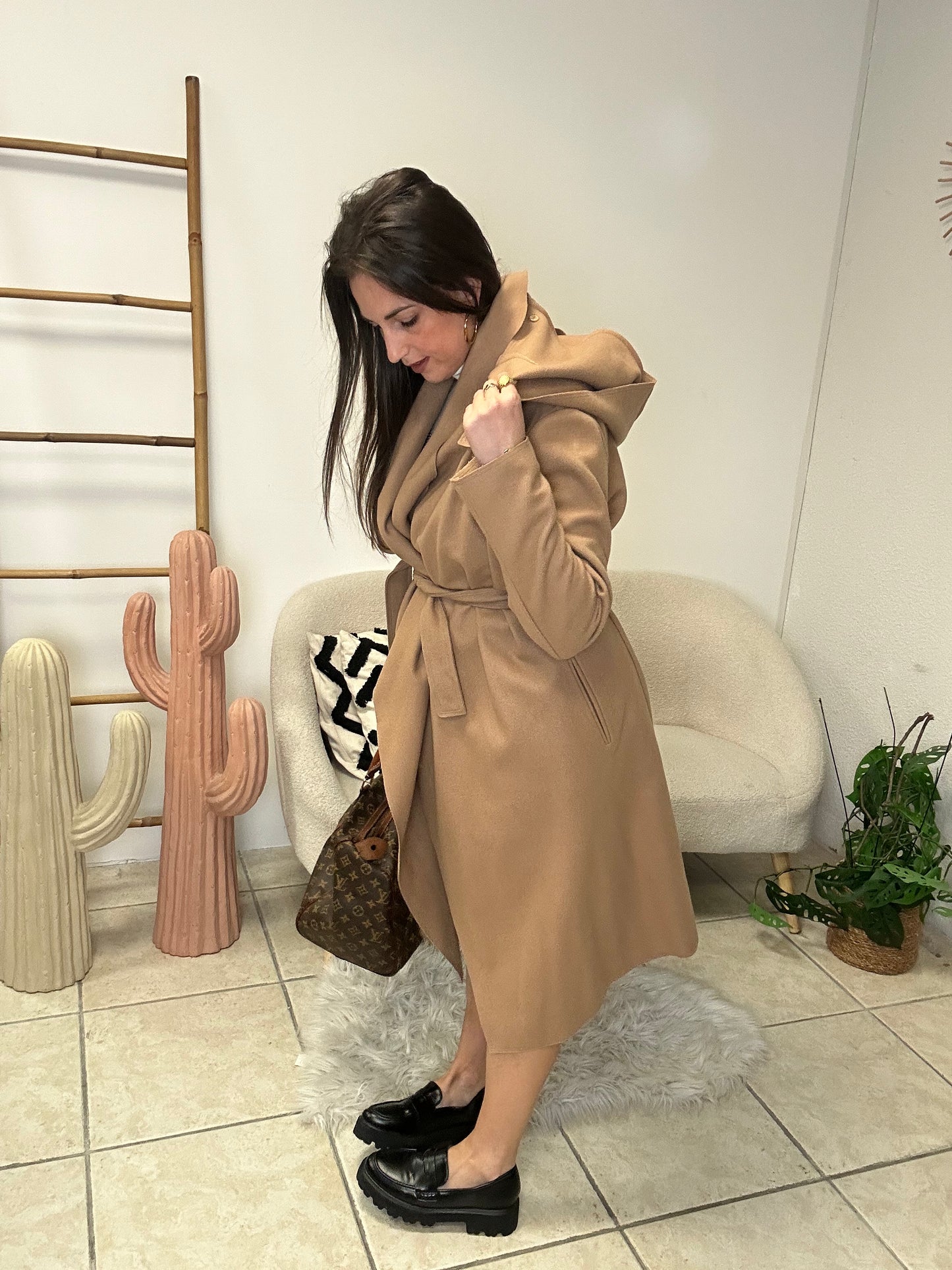 Manteau camel taille L