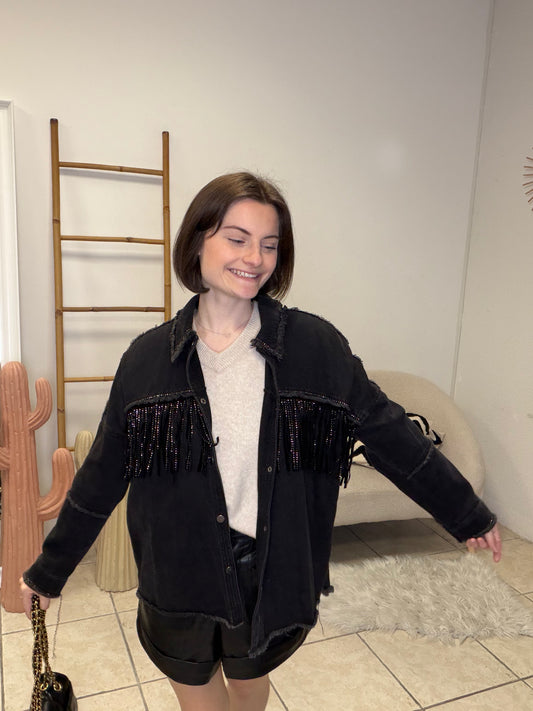 Veste à franges Zara taille XS