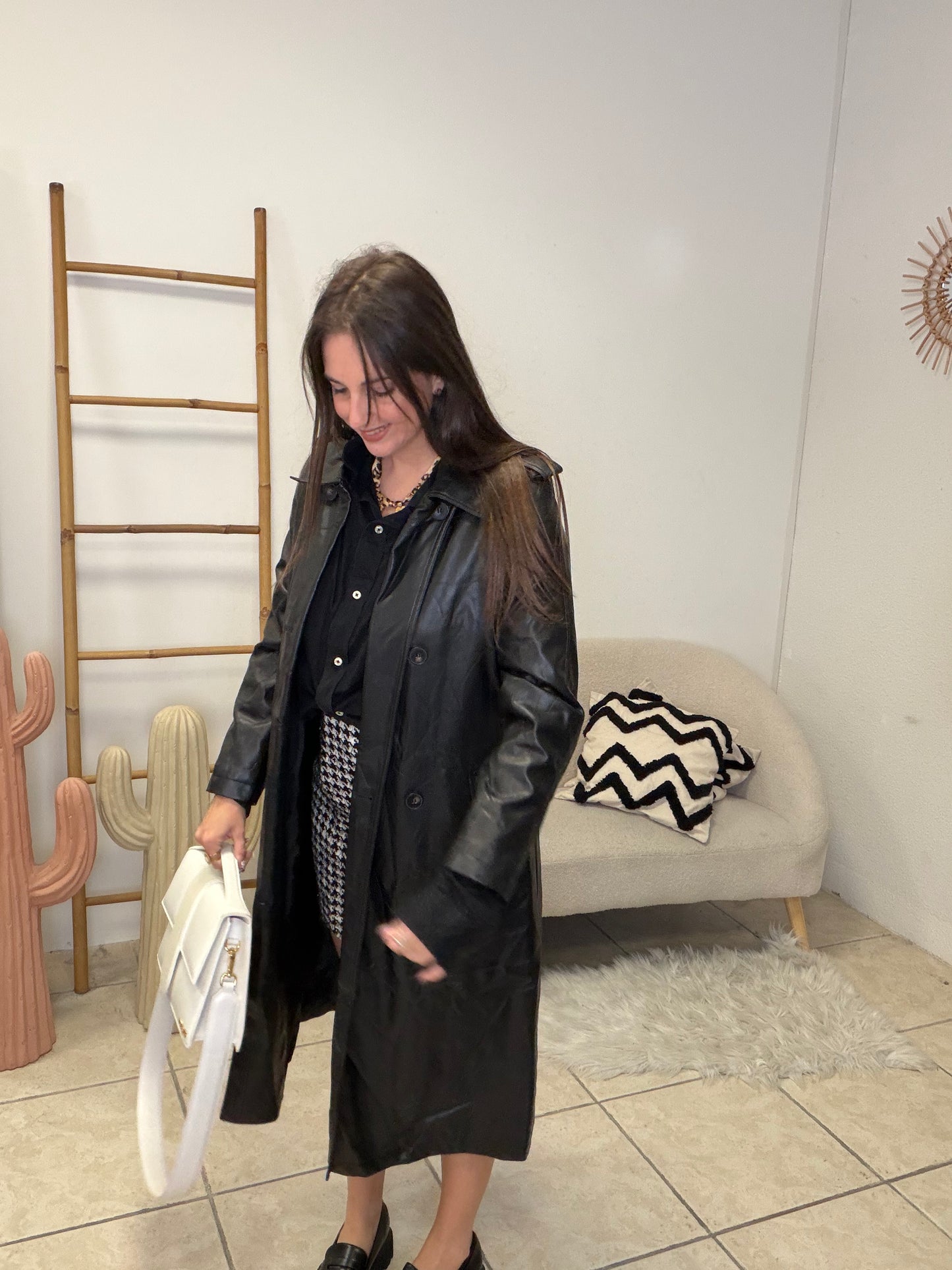 Manteau simili cuir Kiabi taille 40