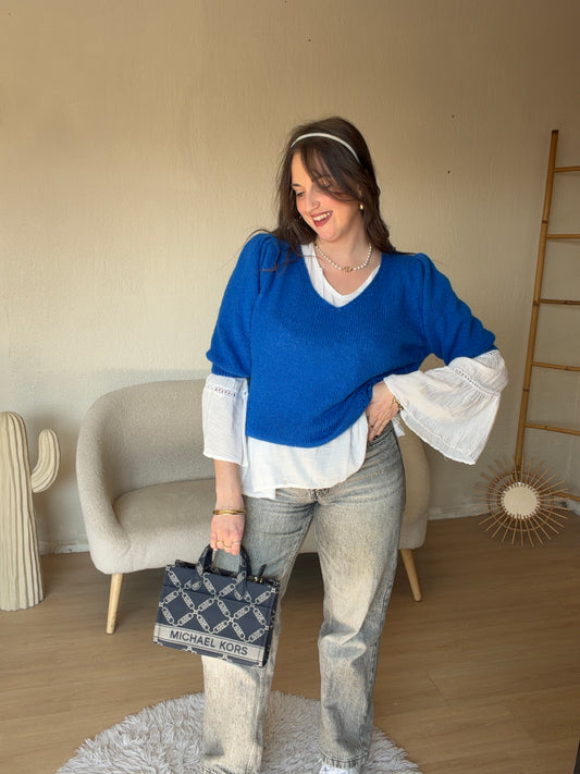 Pull bleu roi taille M/L