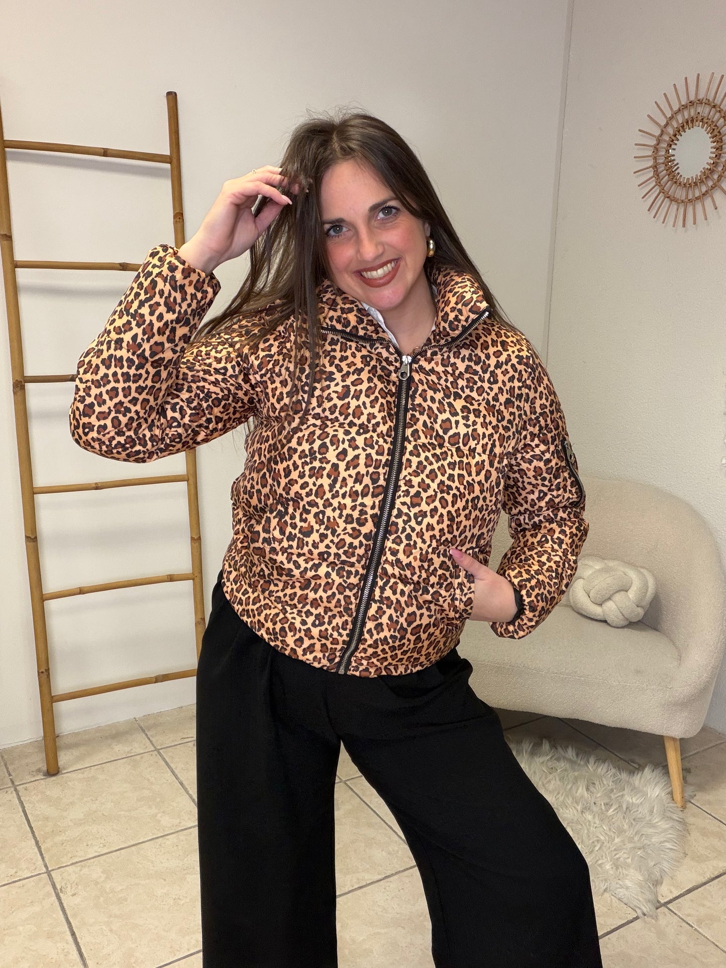 Doudoune léopard taille S