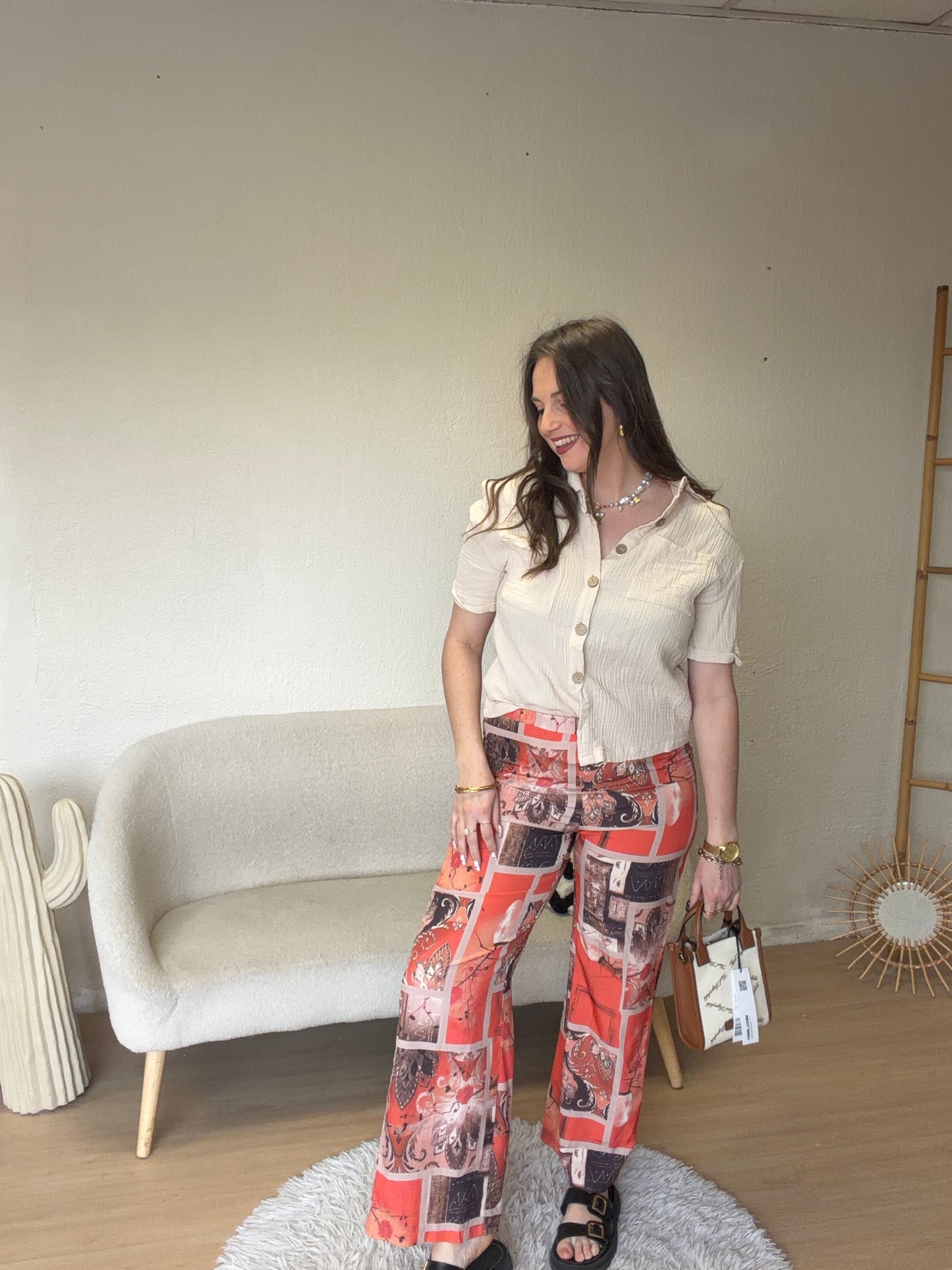 Pantalon à motifs taille unique