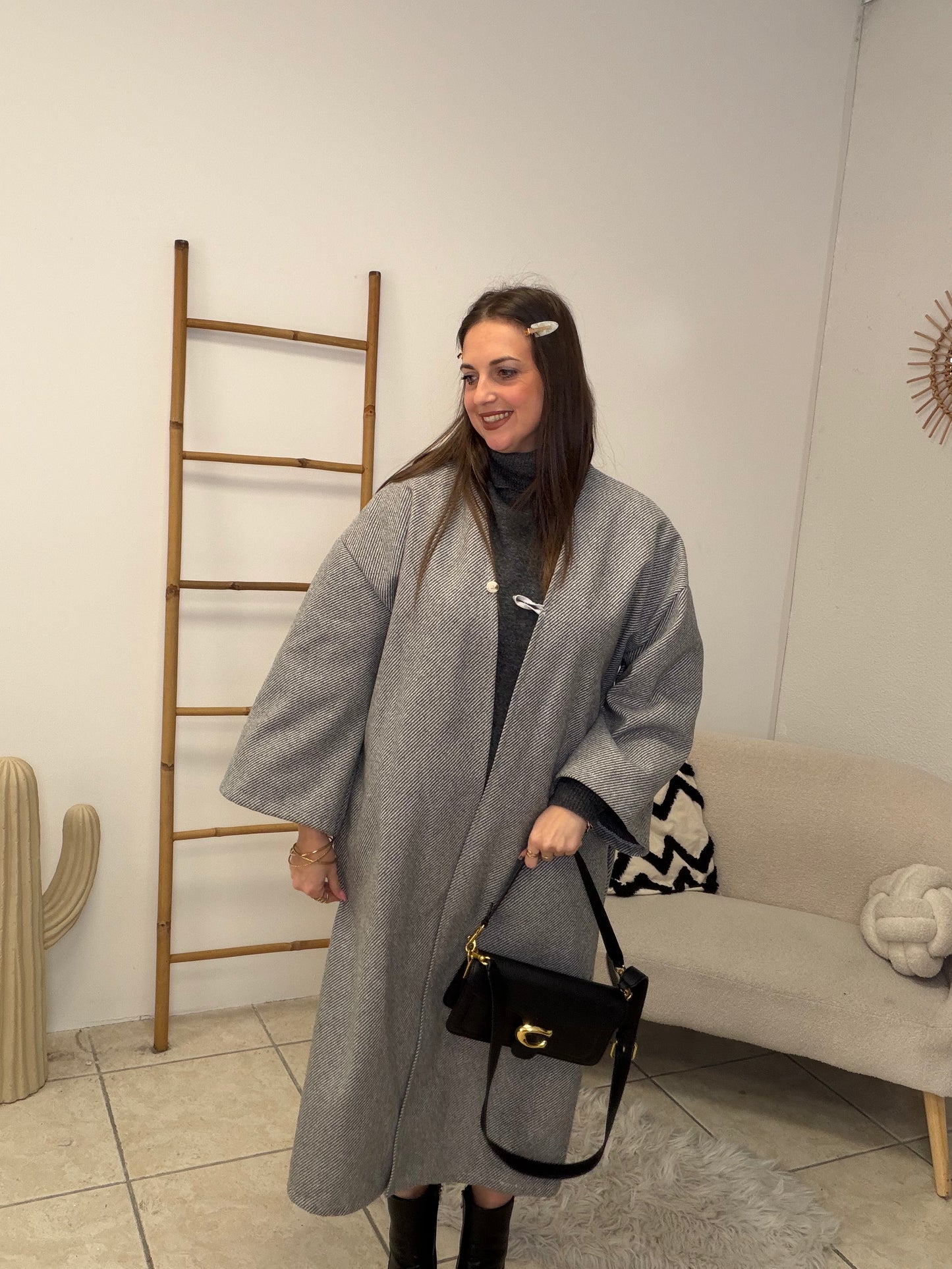 Manteau gris taille unique