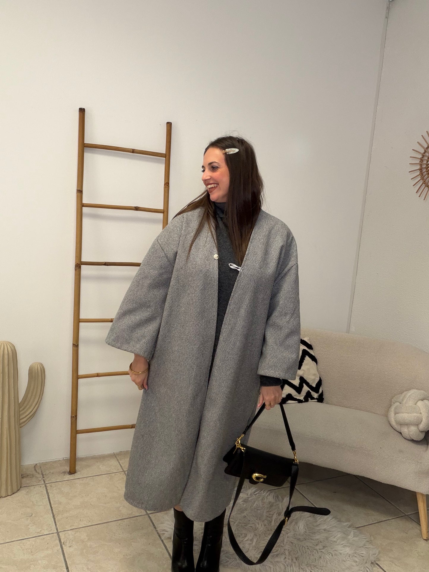 Manteau gris taille unique