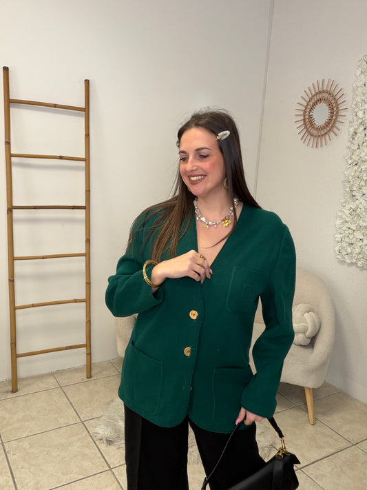 Cardigan vert bouteille taille M/L