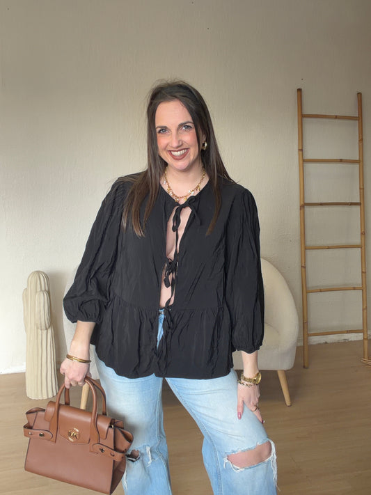 Chemise noeud noire taille 46