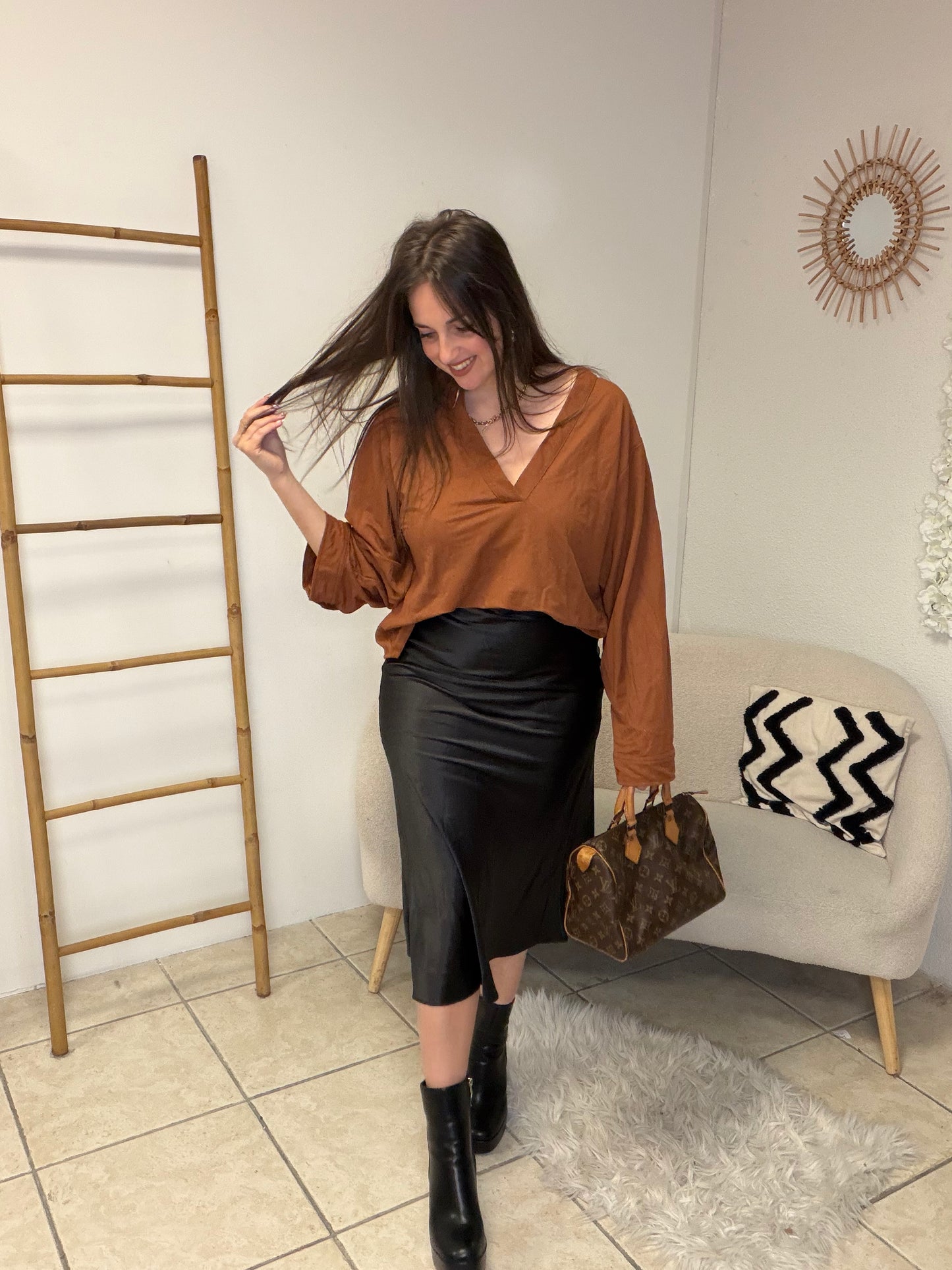 Jupe satinée Bershka taille M