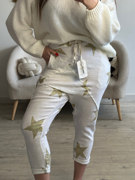 (Neuf) Pantalon en lin taille unique