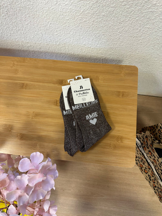 CHAUSSETTES MEILLEURE AMIE MARRON