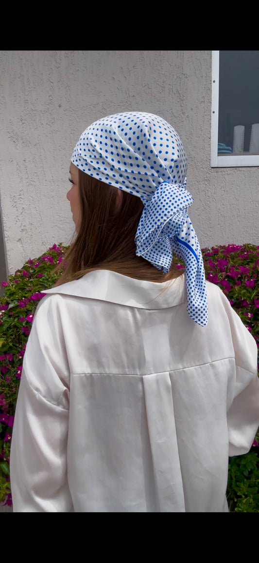 FOULARD POIS BLEU