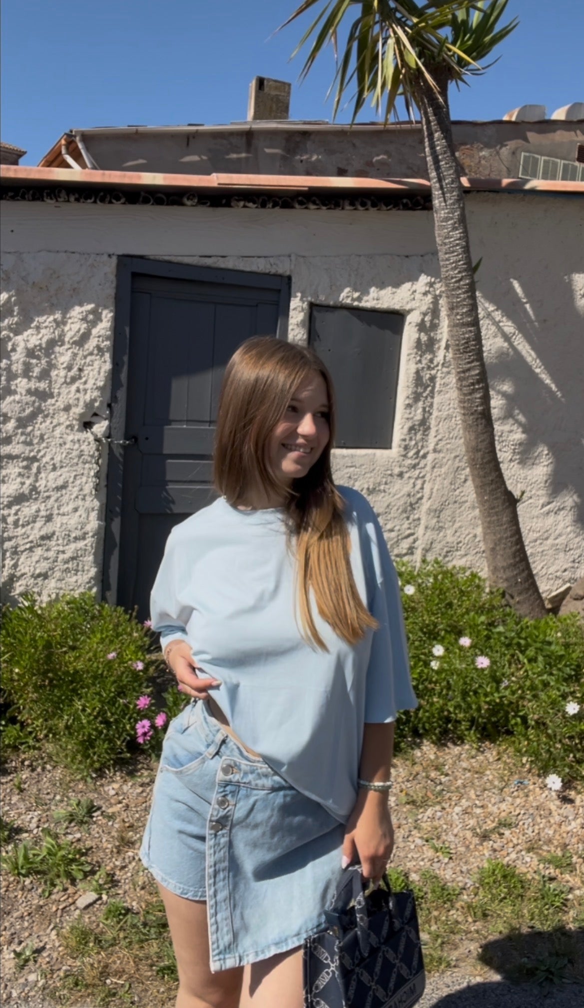T-shirt coeur Bleu