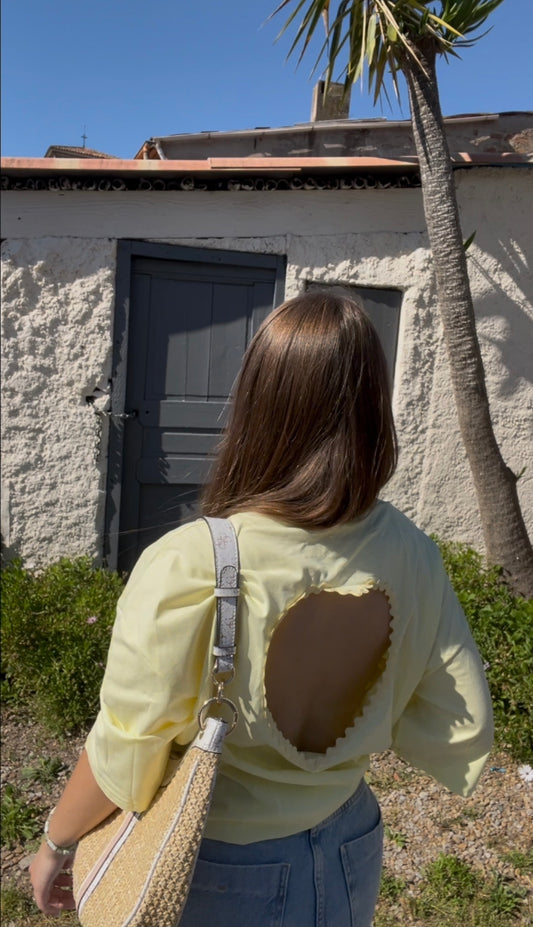 T-shirt coeur Jaune M/L