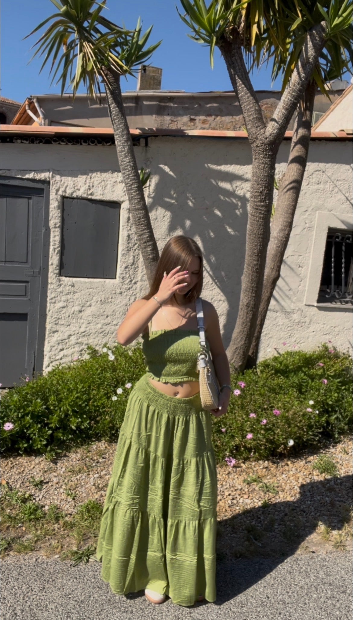 Ensemble Jupe et haut vert M/L
