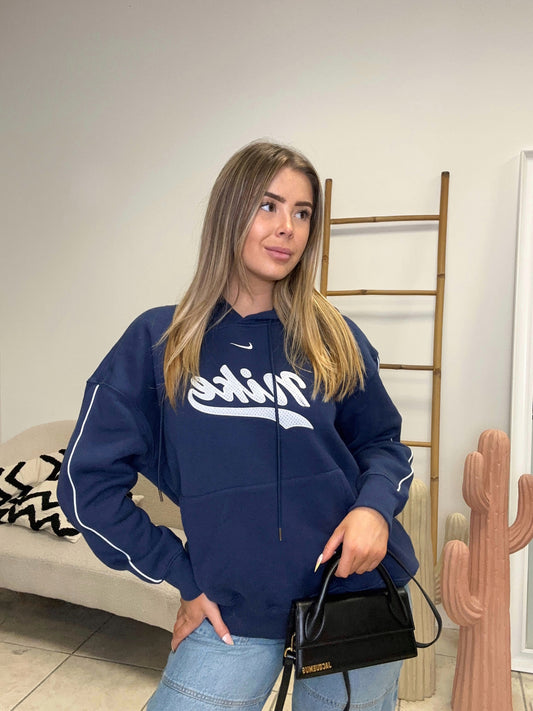 Sweat à capuche bleu Nike